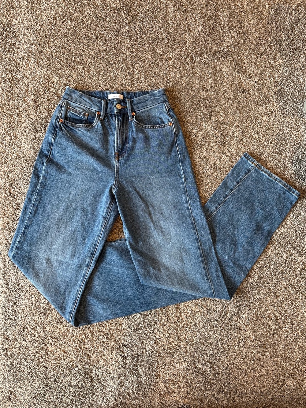 Forever 21 Baggy Straight Leg Blue Women's Jeans size 24